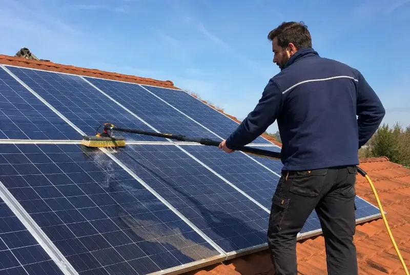 Nettoyage et entretien de panneaux solaires à la Jarrie
